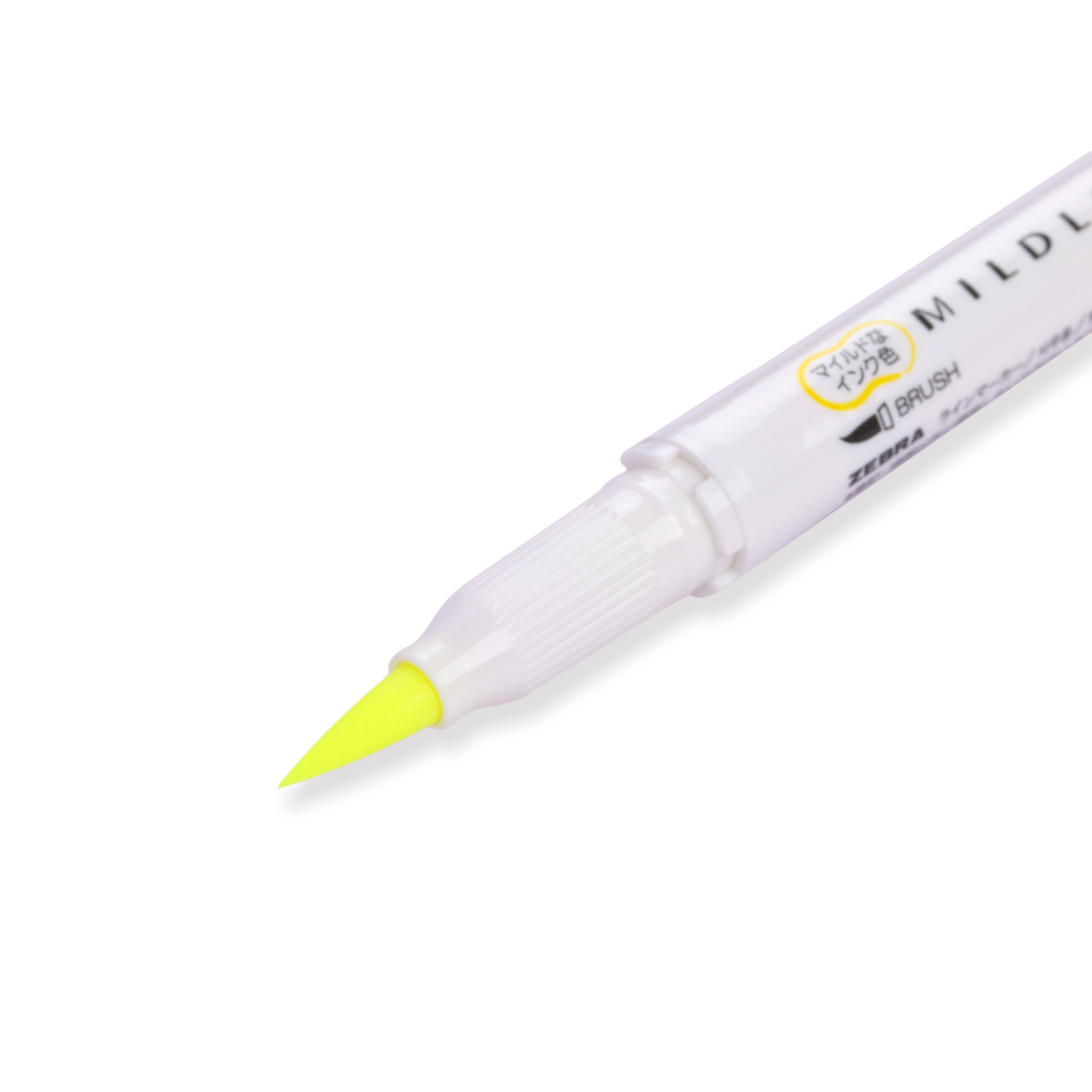 Zebra Mildliner Pinselstift mit zwei Enden – Pinsel / Fein – Mildes Gelb