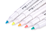 Zebra Mildliner Double Ended Brush Pen - Set of 5 - Fluorescent Set - Stationery Pal