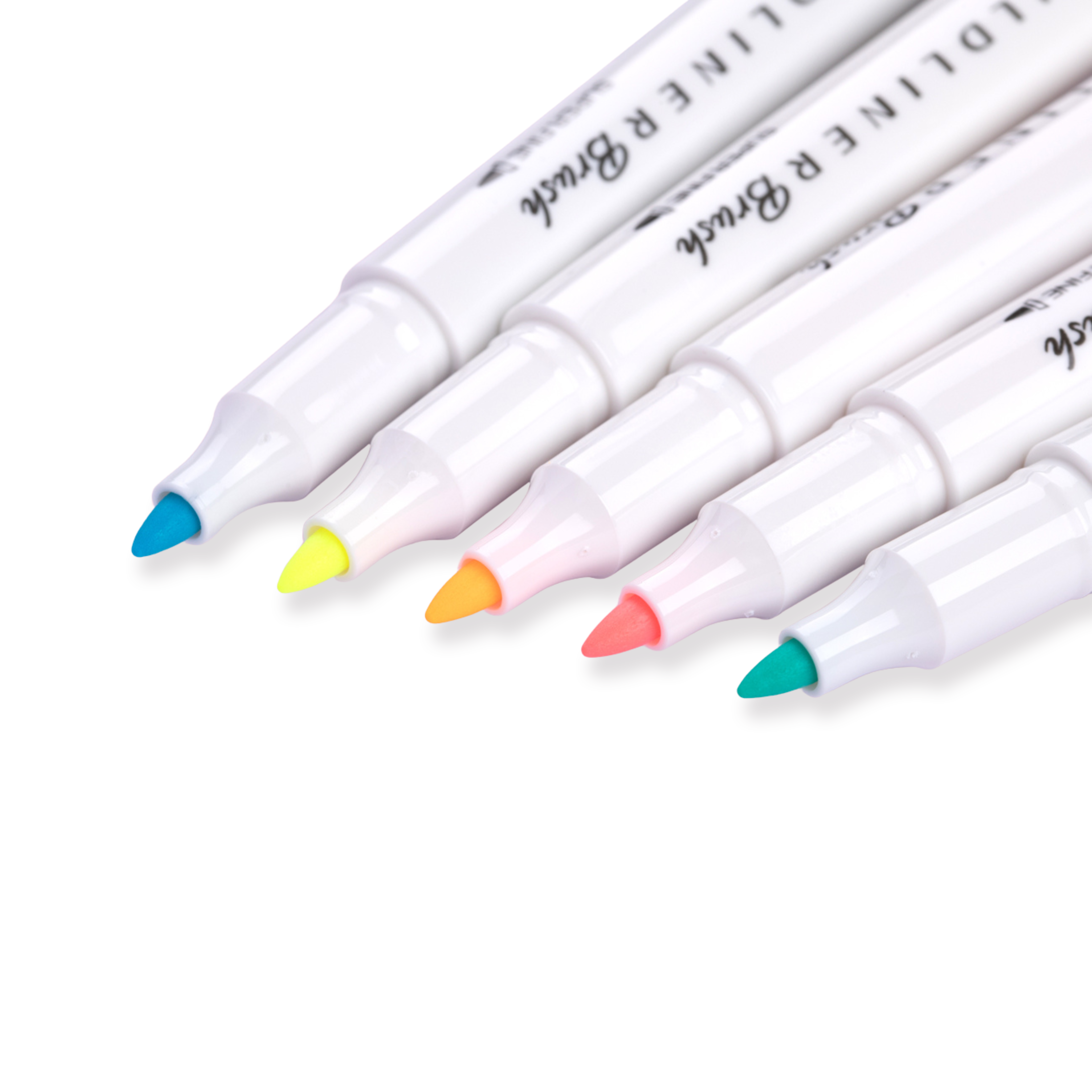 Zebra Mildliner Pinselstift mit zwei Enden, 5er-Set, Fluoreszierendes Set