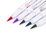 Zebra Mildliner Double Ended Brush Pen - Set of 5 - Soft Mild Set - Stationery Pal