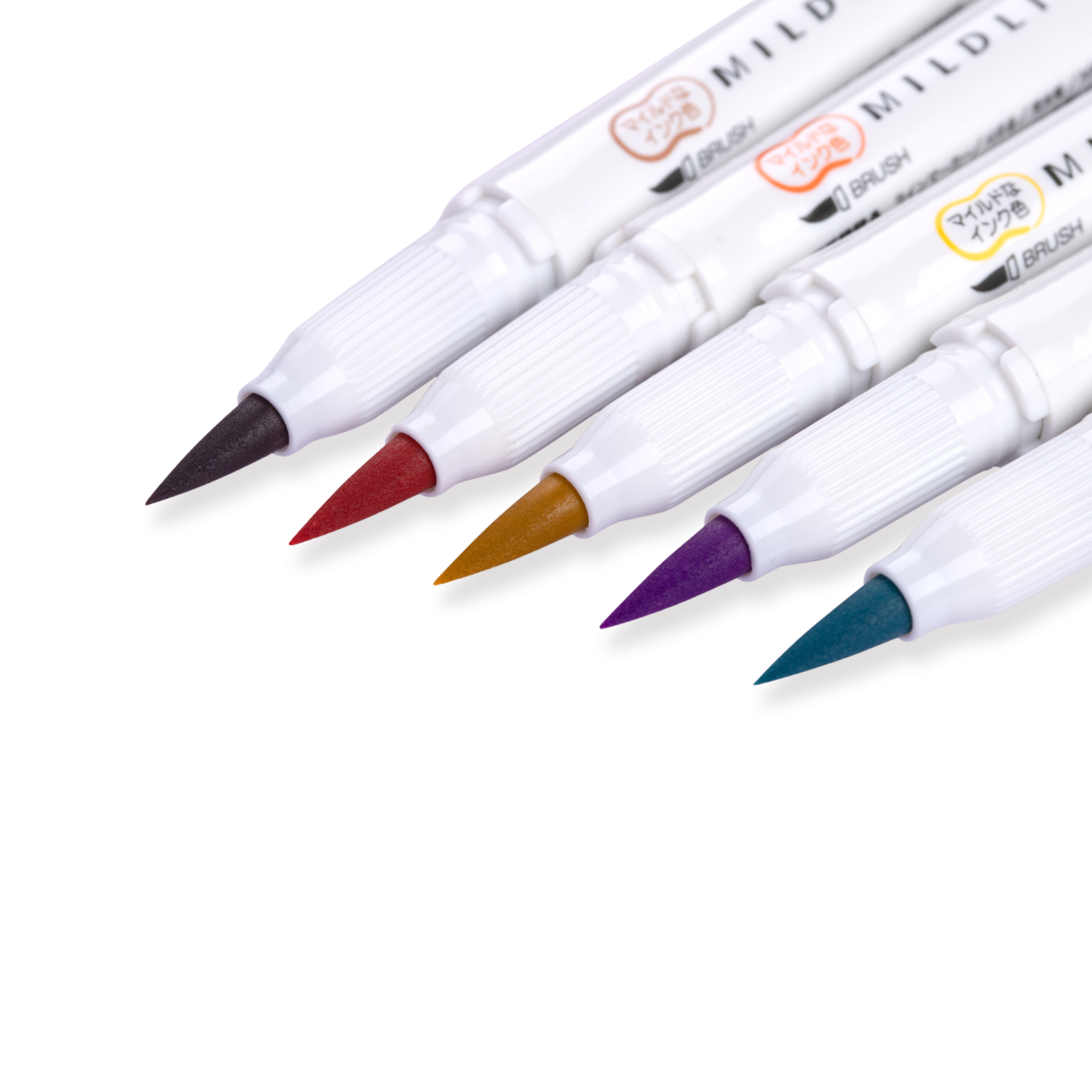 Zebra Mildliner Pinselstift mit zwei Enden, 5er-Set, warmes Farbset