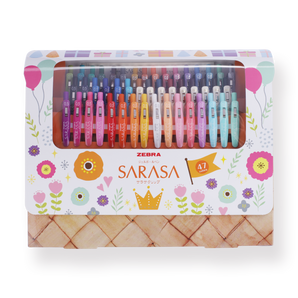 Zebra Sarasa Clip 20th Anniversary Gel Pen -  0.5 mm - 47 Colors Set - Stationery Pal