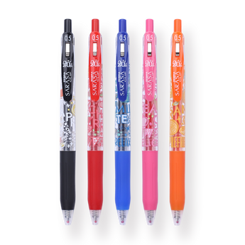 Zebra Sarasa Clip 20th Anniversary Gel Pen -  0.5 mm - 5 colors Set - Stationery Pal