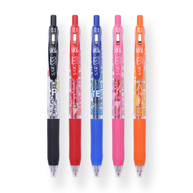 Zebra Sarasa Clip 20th Anniversary Gel Pen -  0.5 mm - 5 colors Set - Stationery Pal