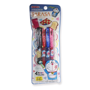 Zebra Sarasa Clip Gel Pen Doraemon Time Travel 4-Color Set 0.5 mm - Stationery Pal