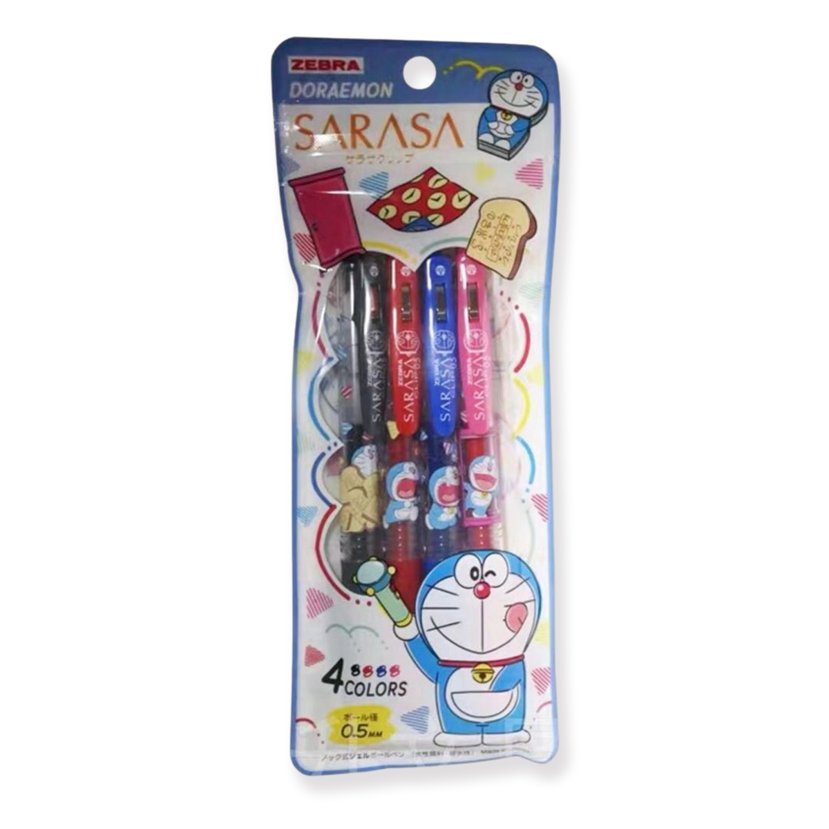 Zebra Sarasa Clip Gel Pen Doraemon Time Travel 4Color Set 0.5 mm
