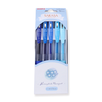 Zebra Sarasa Clip Limited Edition Gel Pen - Nemophila Bouquet - 0.5 mm - 5 Colors Set - Stationery Pal