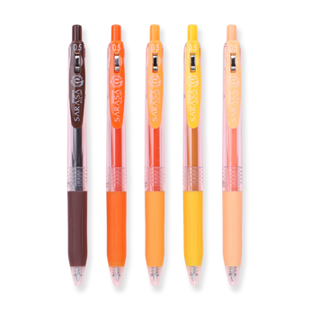 Zebra Sarasa Clip Limited Edition Gel Pen - Sunflower Bouquet - 0.5 mm - 5 Colors Set - Stationery Pal