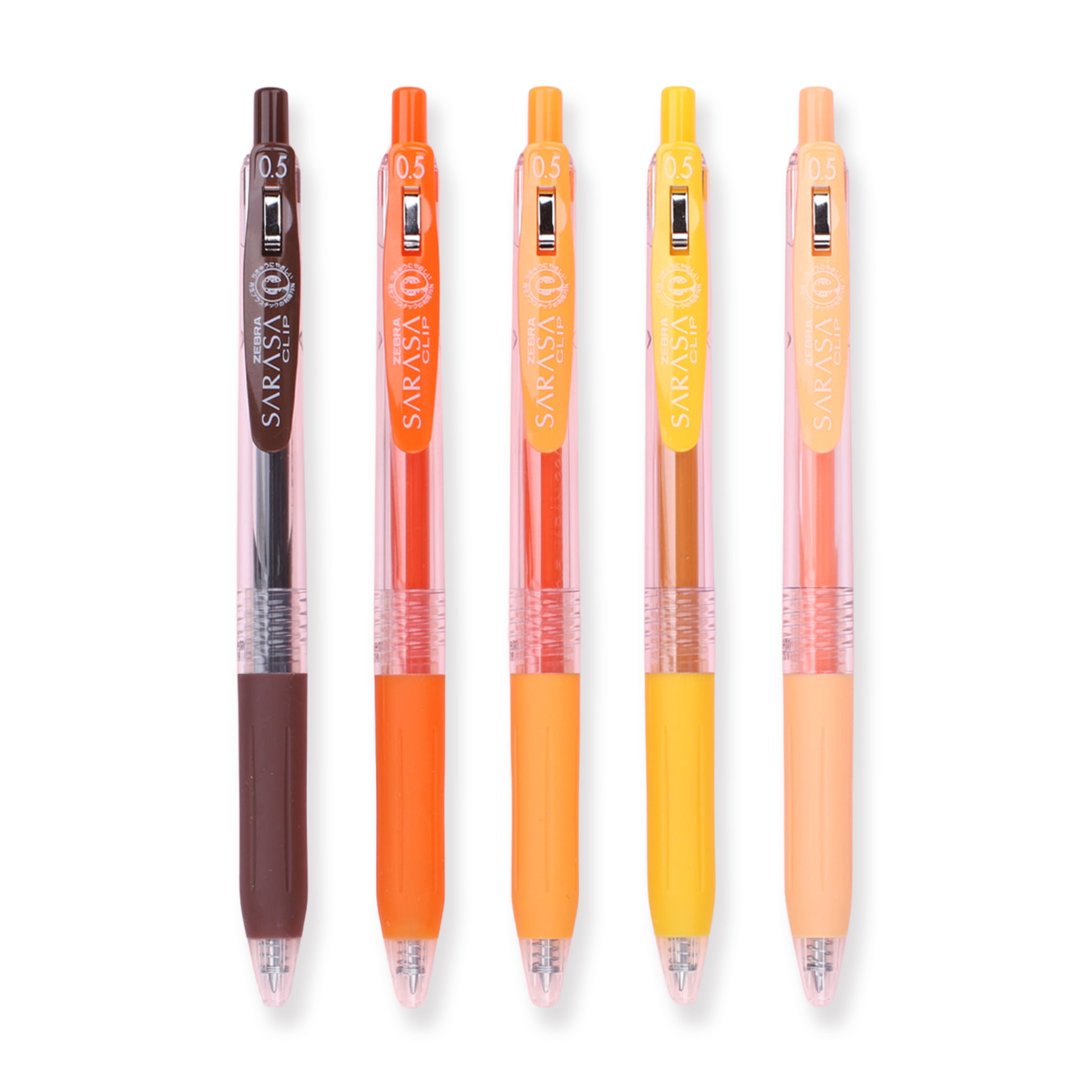 Zebra Sarasa Clip Gelstift in limitierter Auflage – Sonnenblumenstrauß – 0,5 mm – 5-Farben-Set