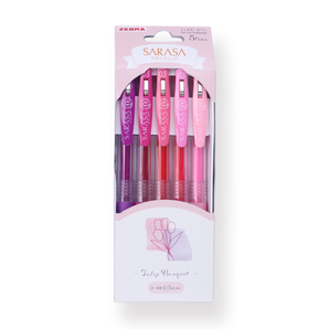 Zebra Sarasa Clip Limited Edition Gel Pen - Tulip Bouquet - 0.5 mm - 5 Colors Set - Stationery Pal