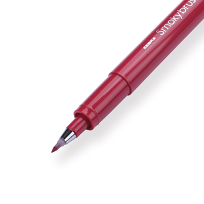 Zebra Smoky Brush Pen - Garnet Red - Stationery Pal