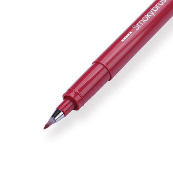 Zebra Smoky Brush Pen - Garnet Red - Stationery Pal