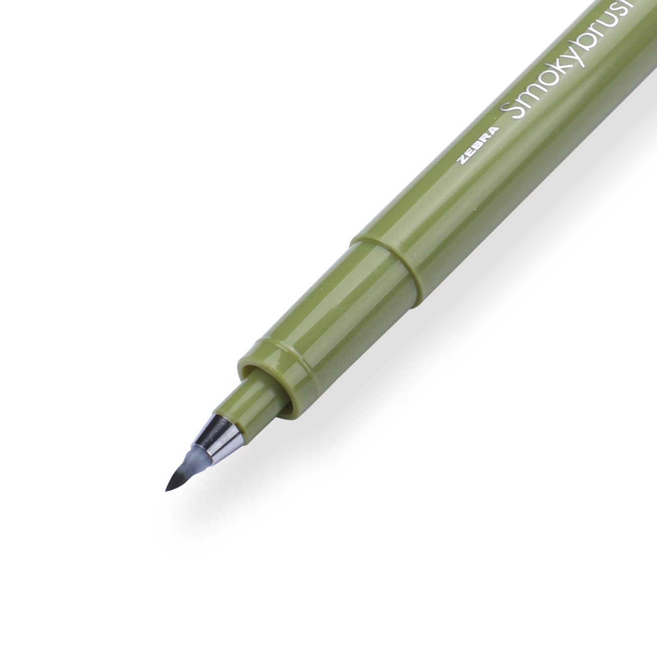 Zebra Smoky Brush Pen - Olive Green - Stationery Pal