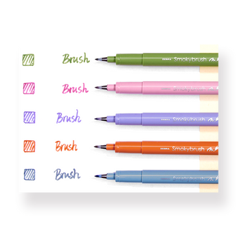 Zebra Smoky Brush Pen - Set of 5 - B - Stationery Pal