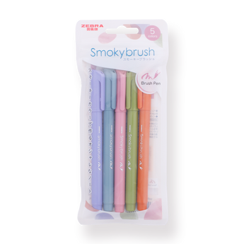 Zebra Smoky Brush Pen - Set of 5 - B - Stationery Pal