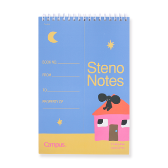 Kokuyo Campus x Tyakasha Steno Notes - A5 - 8 mm Ruled - House - Stationery Pal