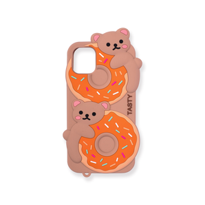 Funda para iPhone 11 Pro - Donut y Oso - Naranja