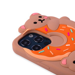 Funda para iPhone 12 Pro Max - Donut y Oso - Naranja