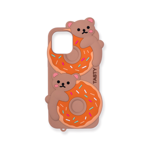 Funda para iPhone 12 Pro Max - Donut y Oso - Naranja