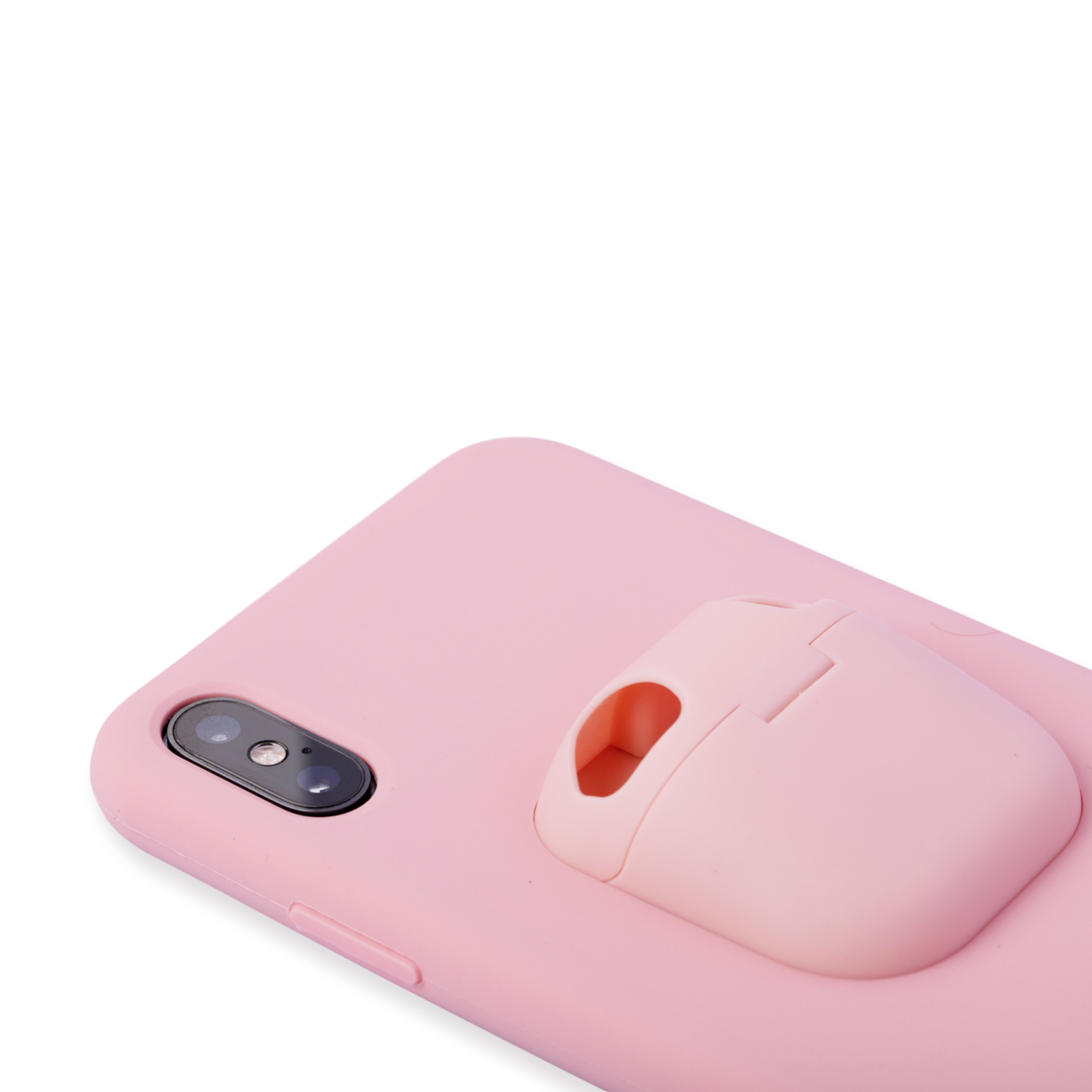 iPhone XS Max Hülle - Airpods Halter - Rosa