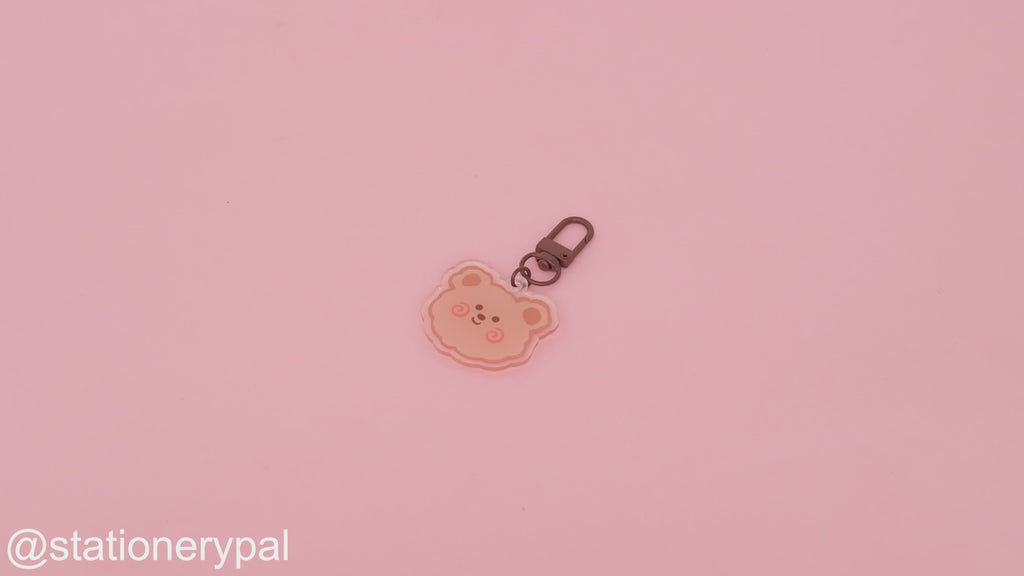 Acrylic Smiley Bear Keychain