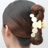 Acrylic Round Hair Claw - Beige