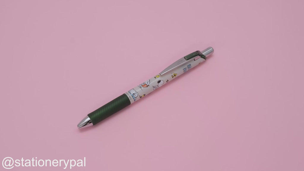 Pentel EnerGel Snoopy Limited Edition Gel Pen - 0.5 mm - Olive Grip
