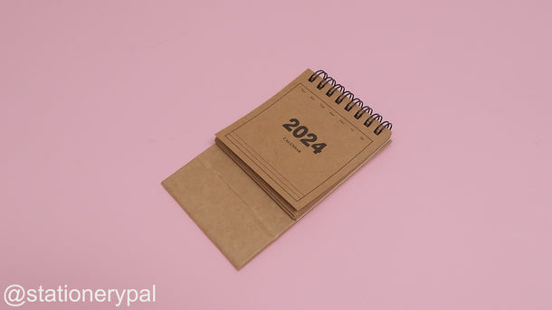 2024 Mini Desk Calendar - Kraft Paper