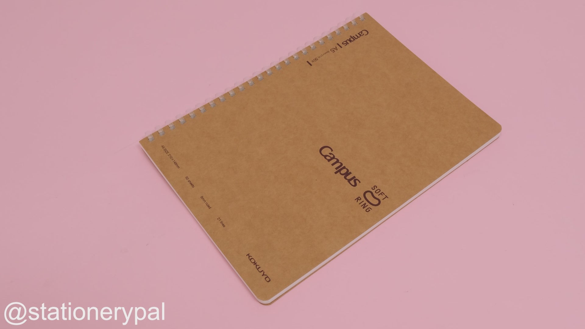 Kokuyo Campus Soft Ring Kraft Paper Cover Notebook - A5 - 8 mm Ruled