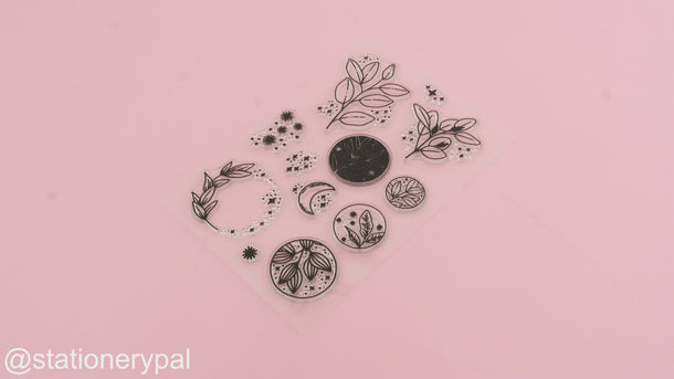 Retro Vintage Clear Silicone Stamp - Leaves