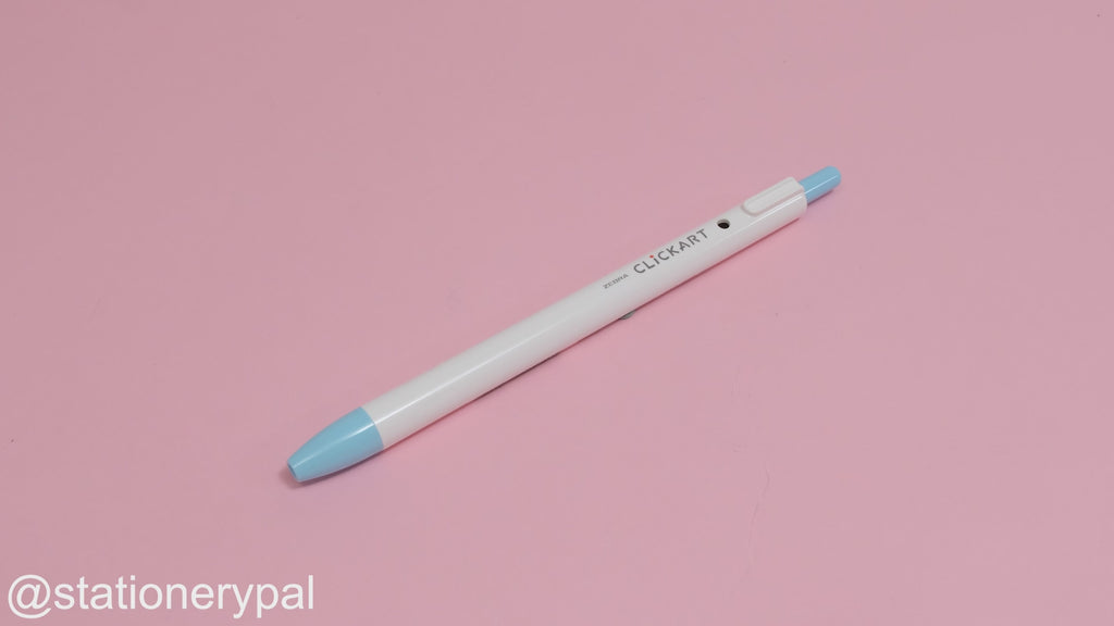 Zebra Clickart Retractable Sign Pen - 0.6 mm - Aqua Blue