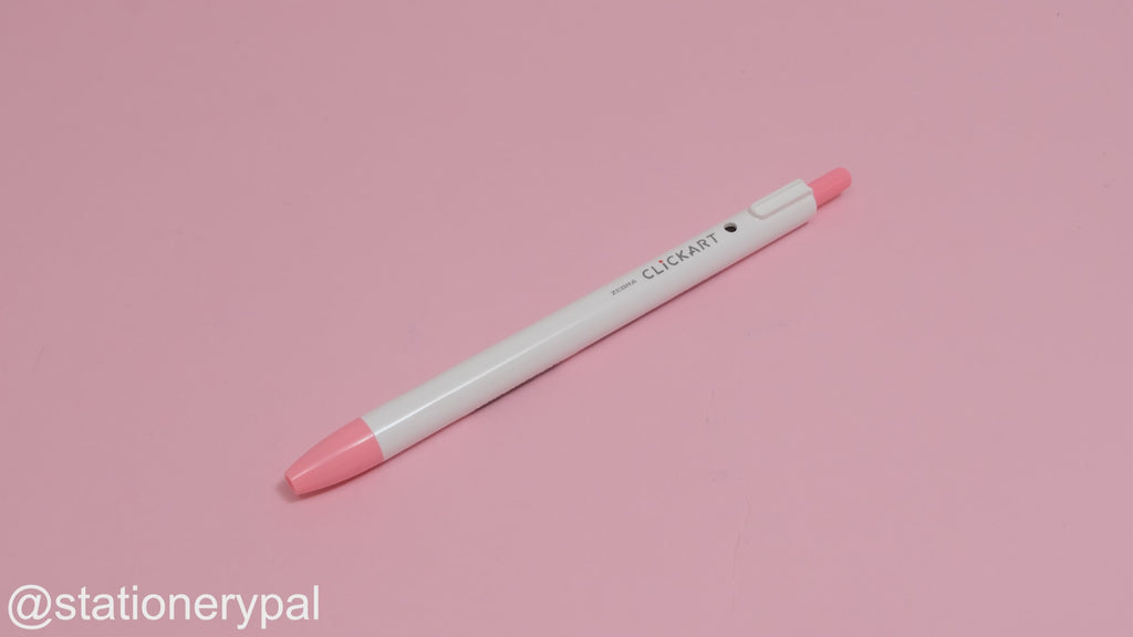 Zebra Clickart Retractable Sign Pen - 0.6 mm - Peach Pink