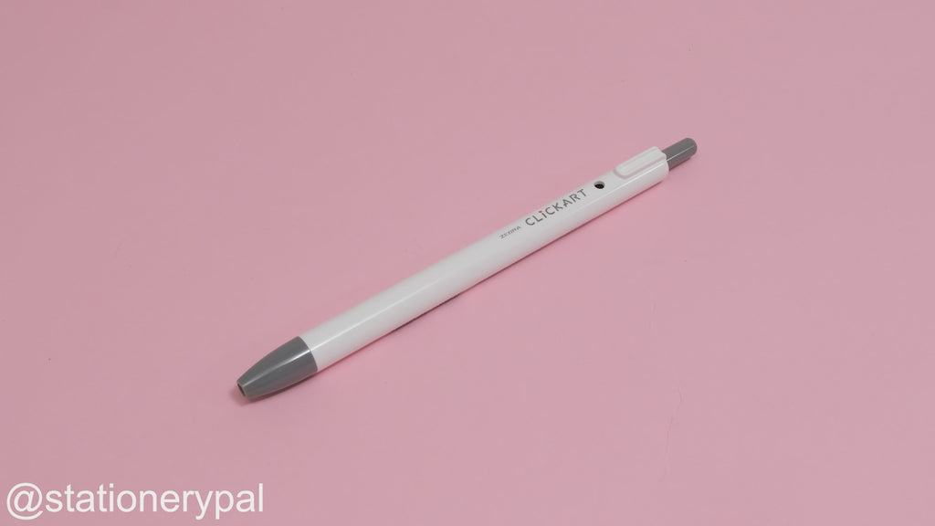 Zebra Clickart Retractable Sign Pen - 0.6 mm - Gray