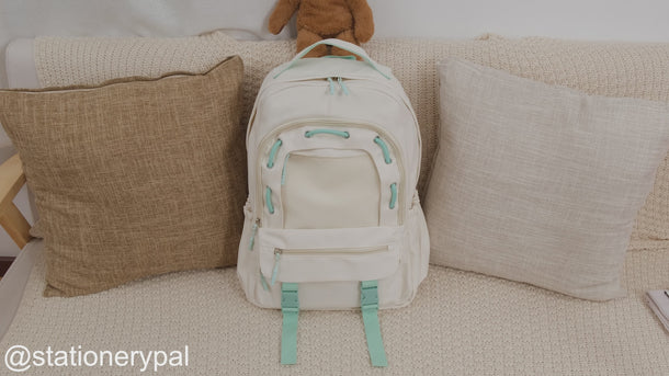 Macaron Color Backpack - White