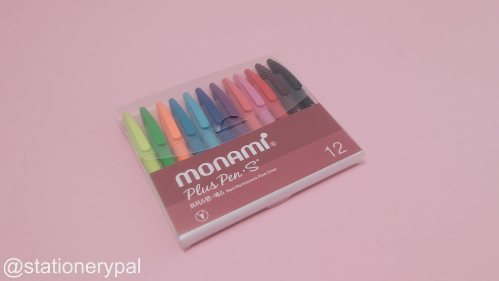 Monami Plus Pen S - Non-Permanent Fine Liner - Set of 12