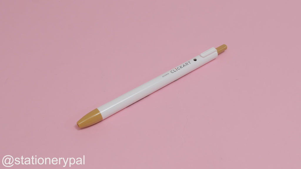 Zebra Clickart Retractable Sign Pen - 0.6 mm - Light Brown