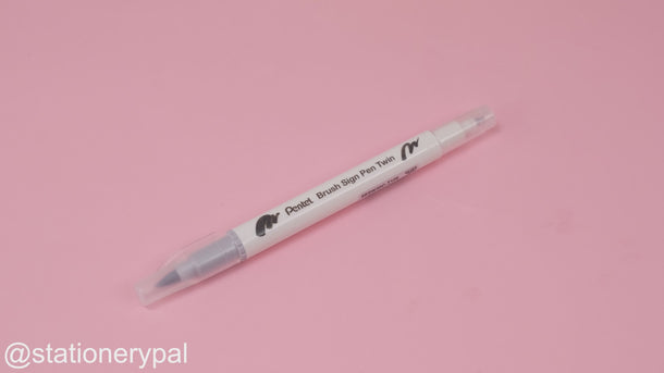Pentel Brush Sign Pen Twin – Silver Gray