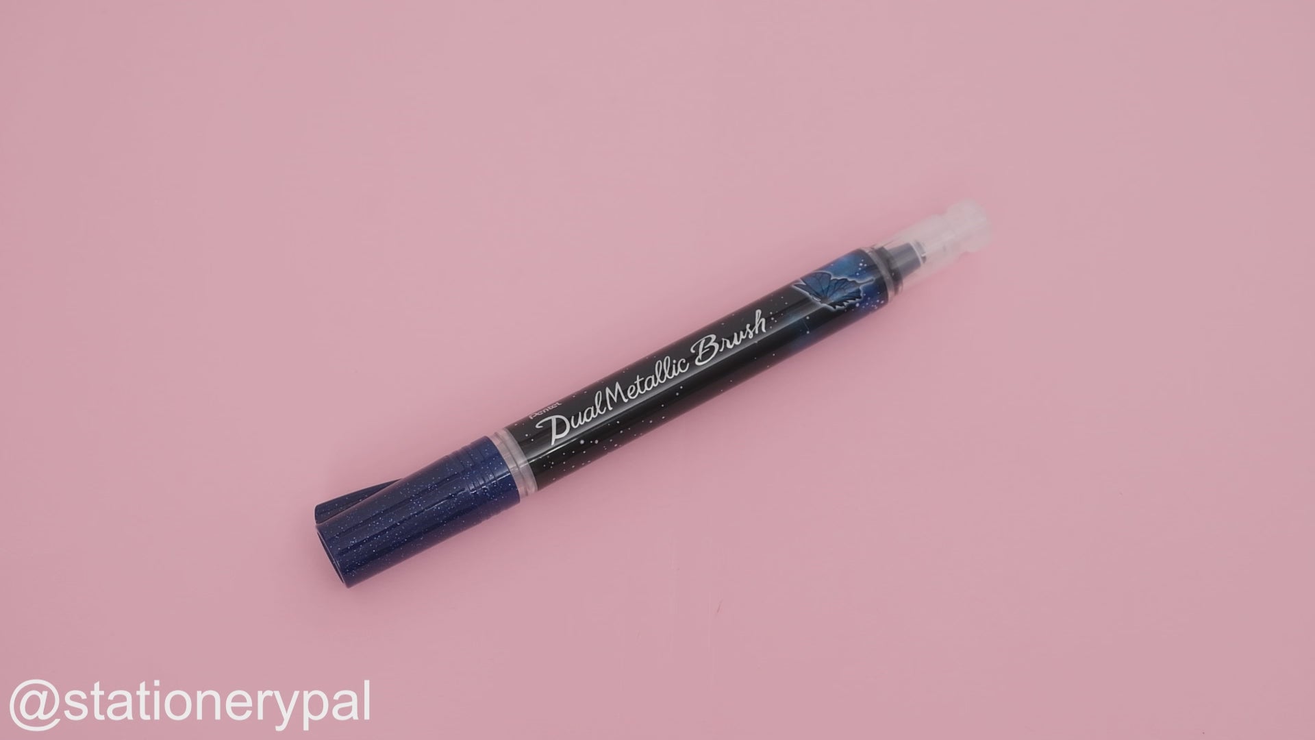 Pentel Dual Metallic Brush Pen - Blue + Metallic green