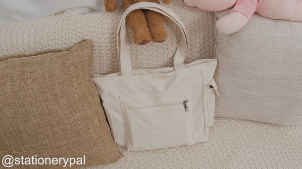 Korean Simple Tote Bag - Beige