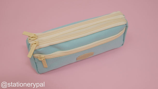 Multi-functional Dual-Zippered Pencil Case - Mint