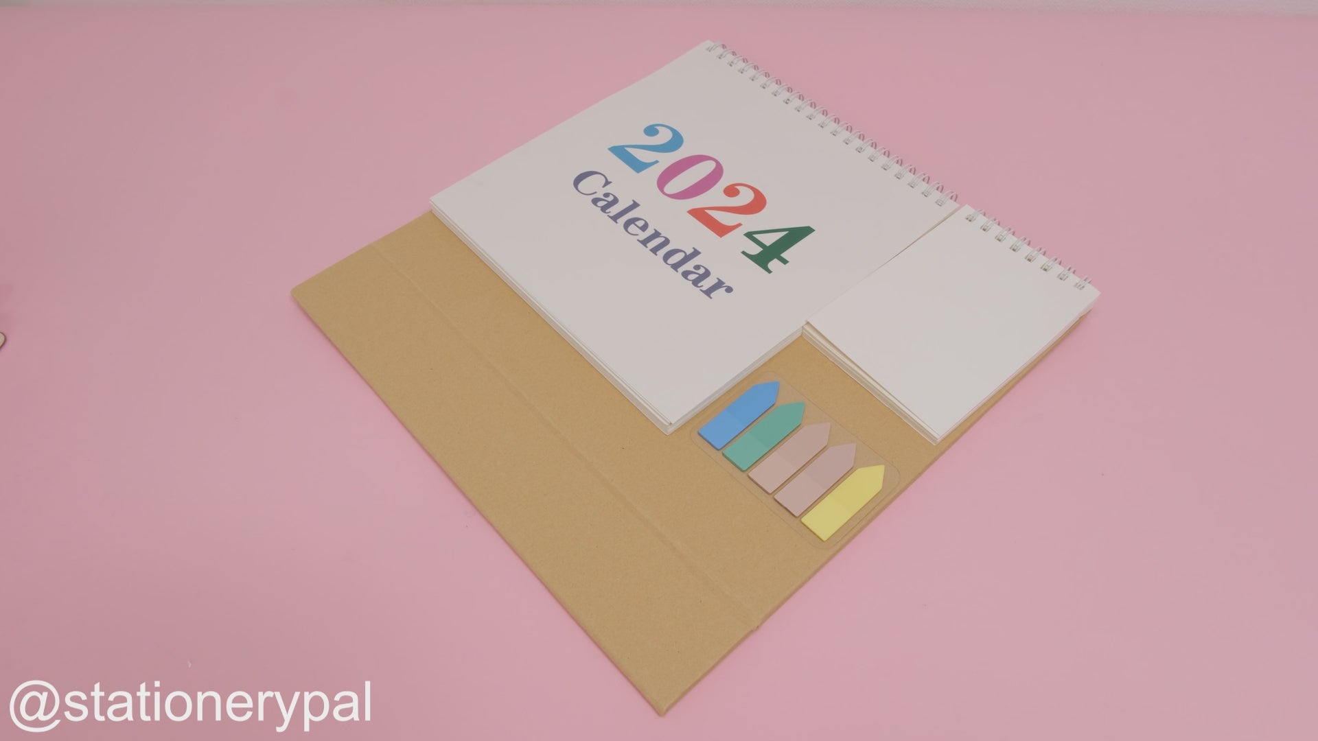 2024 Desk Calendar with Notepad and Sticky Notes - Plain