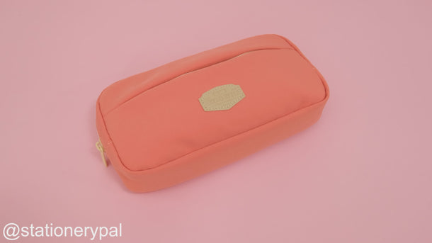 Double-Layer Retro Pencil Case - Coral