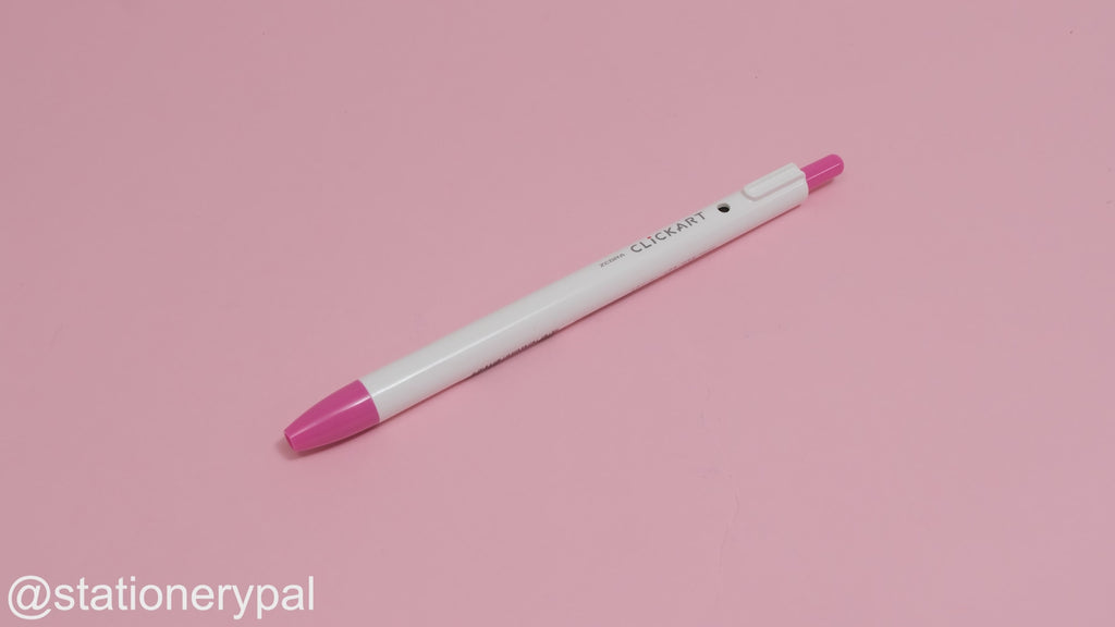 Zebra Clickart Retractable Sign Pen - 0.6 mm - Cherry Pink