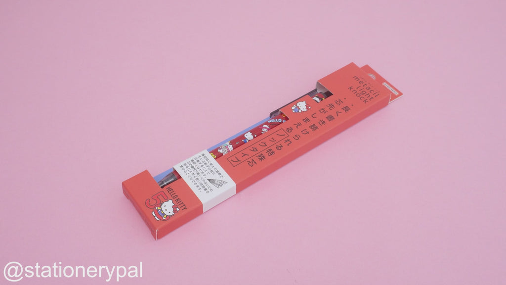 Sun-Star x Sanrio Metacil Light Knock Pencil - Hello Kitty 50th Anniversary with Friends Red