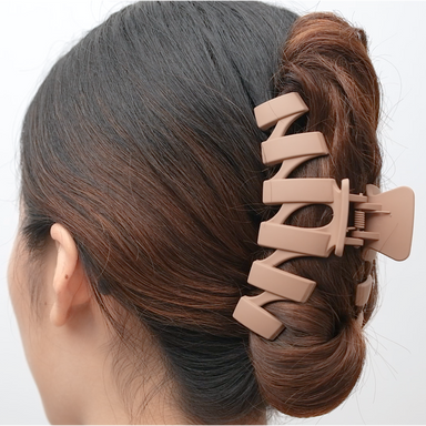Acrylic Zigzag Hair Claw - Brown
