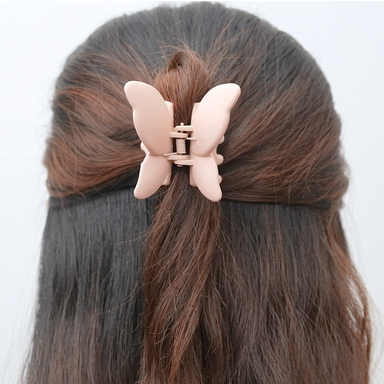 Frosted Butterfly Hair Claw - Pink