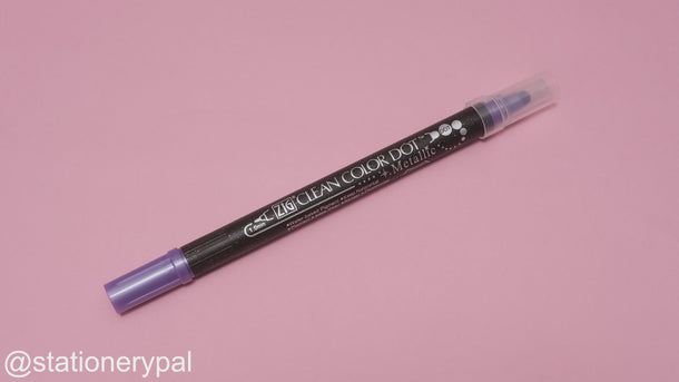 Kuretake Zig Clean Colour Dot Metallic Double-Sided Marker - Violet 124