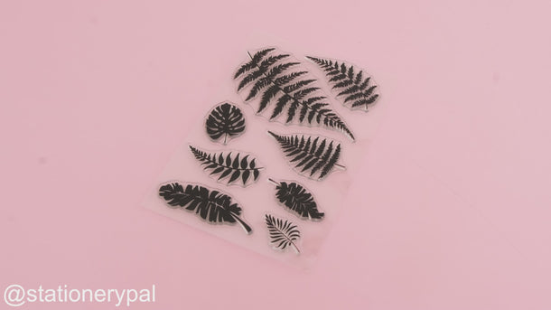 Retro Vintage Clear Silicone Stamp - Fern Leaves