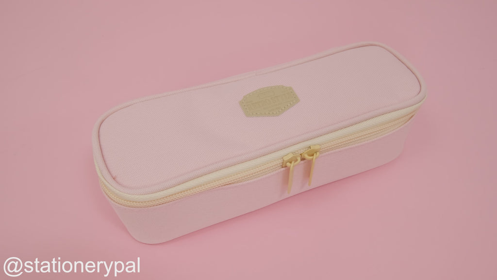 Pastel Zippered Large Pencil Case - Pink