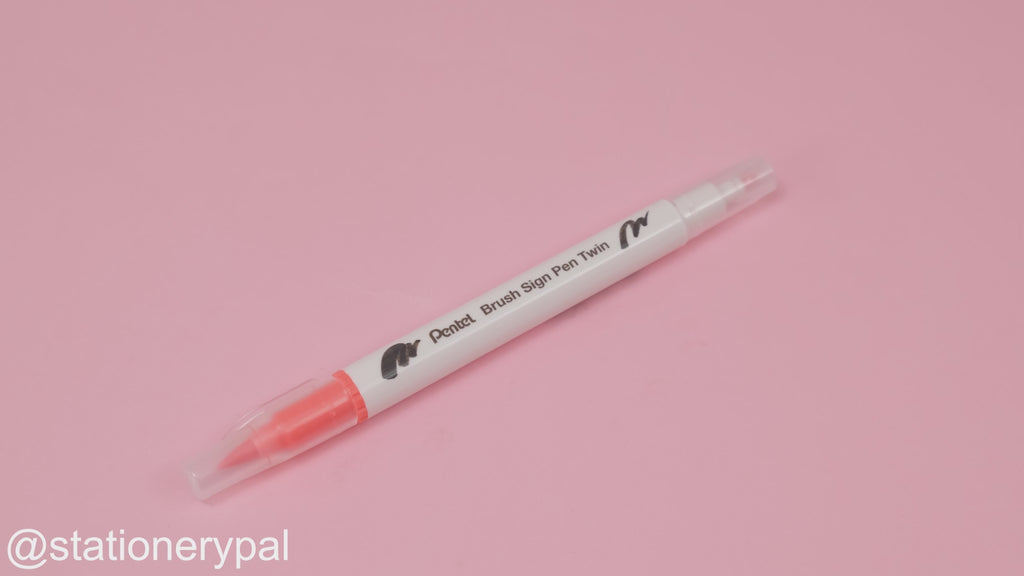 Pentel Brush Sign Pen Twin – Coral Pink